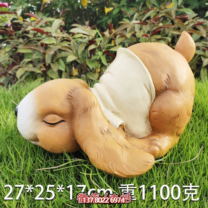 玻璃鋼雕塑睡覺(jué)兔子——最完美的草坪裝飾品 玻璃鋼雕塑睡覺(jué)兔子——最完美的草坪裝飾品