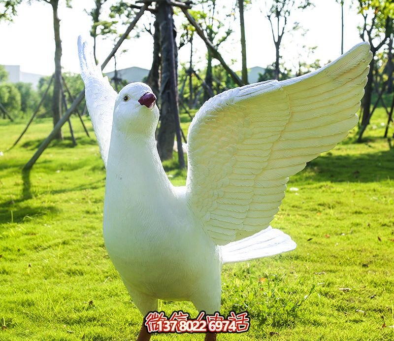 創意公園玻璃鋼樹脂草坪放飛雕塑鴿子 創意公園玻璃鋼樹脂草坪放飛雕塑鴿子