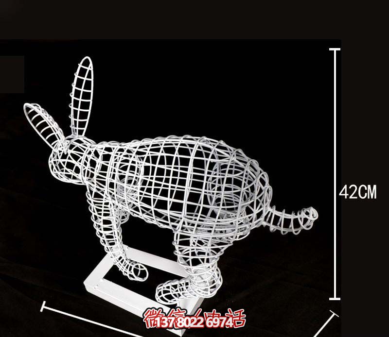 鏤空不銹鋼兔子雕塑，為您的室內裝飾添彩