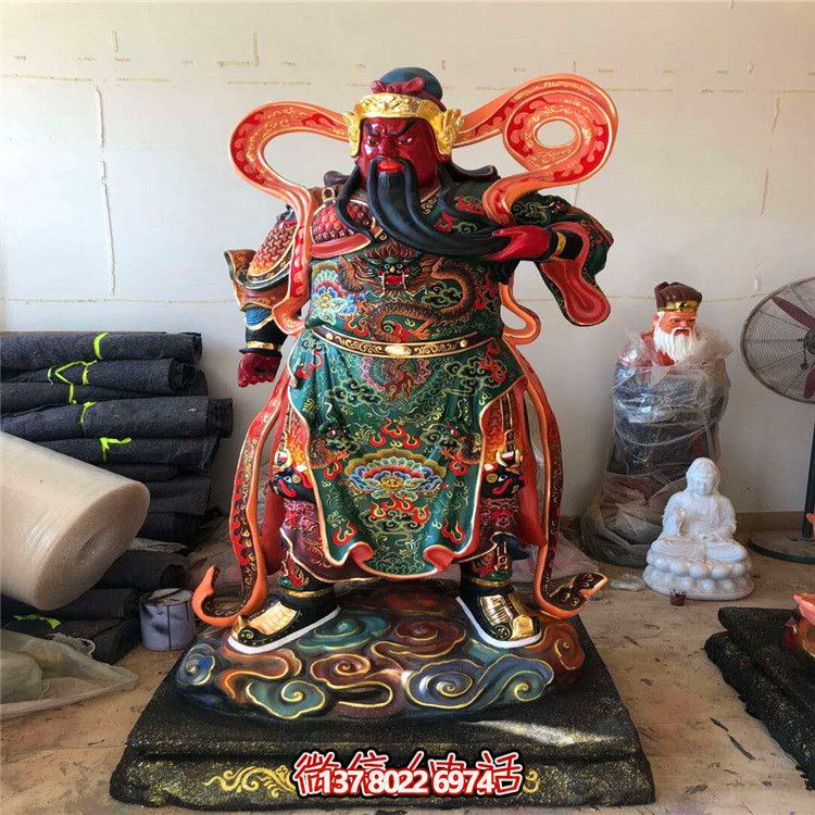 室內(nèi)裝飾玻璃鋼彩繪坐關公雕塑 室內(nèi)裝飾玻璃鋼彩繪坐關公雕塑