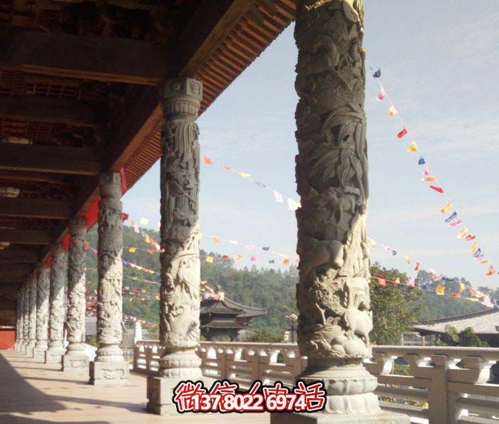 傳承古典藝術(shù)，精美石雕龍柱漢白玉浮雕