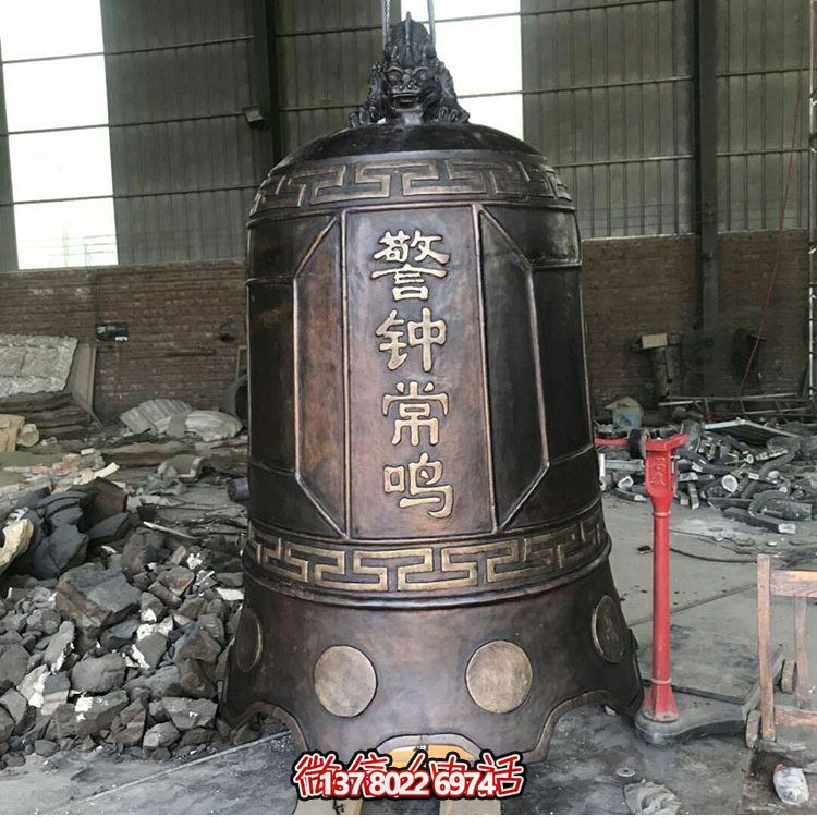 大型仿銅鐘玻璃鋼雕塑，給景區(qū)、寺廟、園林帶來(lái)更多美好
