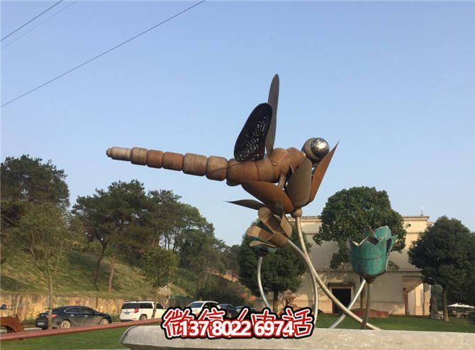 大型不銹鋼蜻蜓雕塑——做舊風(fēng)情點(diǎn)綴景區(qū) 大型不銹鋼蜻蜓雕塑——做舊風(fēng)情點(diǎn)綴景區(qū)