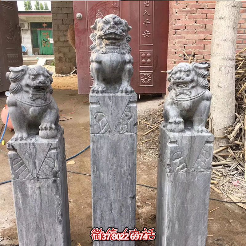 經(jīng)典仿古石獅子拴馬柱擺件,點綴園林 經(jīng)典仿古石獅子拴馬柱擺件,點綴園林