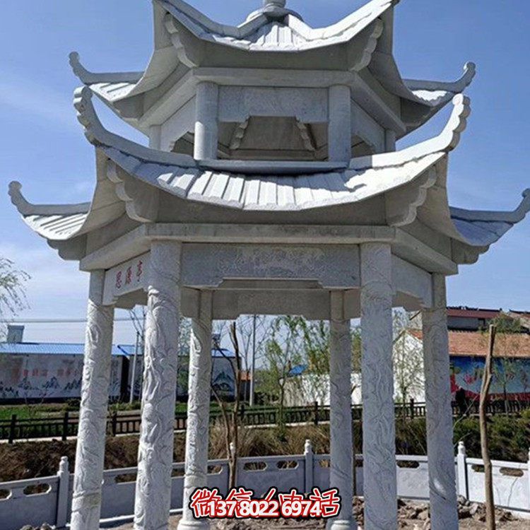精美大理石石雕涼亭，打造完美的戶(hù)外園林景觀