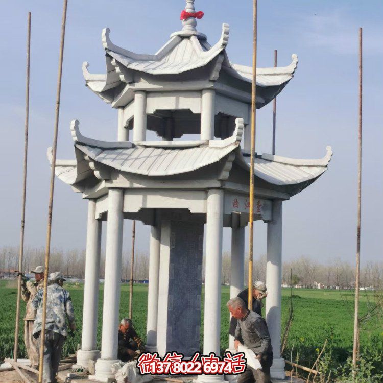雙層大理石石雕涼亭，點綴家園，打造美麗園林景觀
