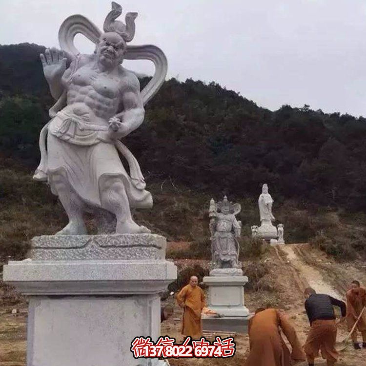 精美大理石景觀雕塑，體現四大金剛之美