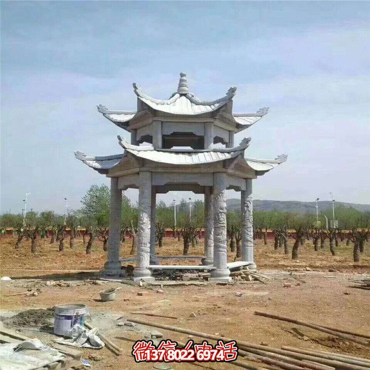 雙層雕塑涼亭，為景區、園林、戶外環境提供視覺美感