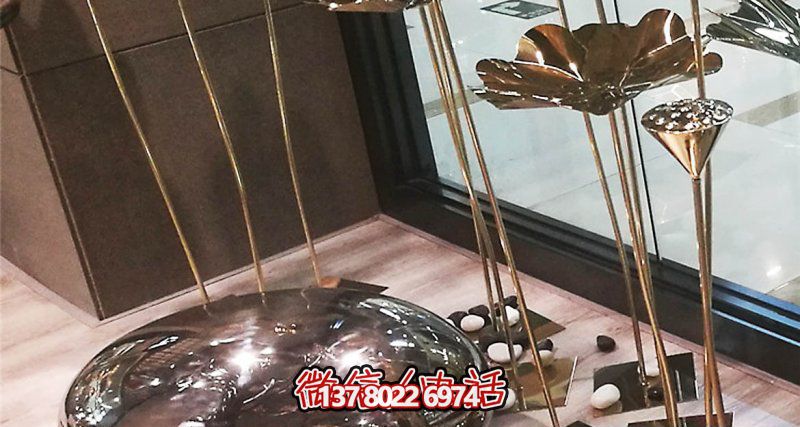 室內(nèi)裝飾蓮蓬雕塑,用不銹鋼鵝卵石點綴 室內(nèi)裝飾蓮蓬雕塑,用不銹鋼鵝卵石點綴