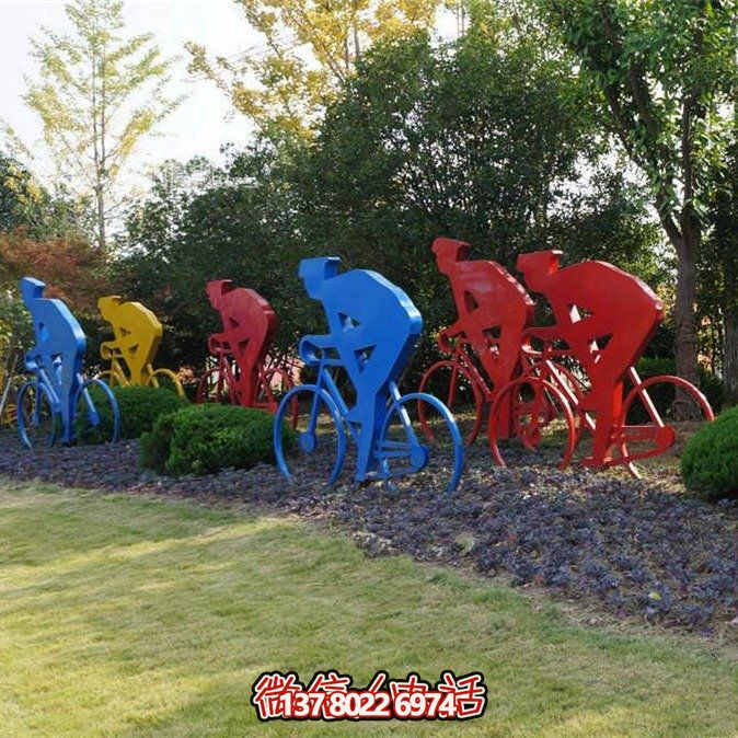 不銹鋼剪影賽車擺件，點綴公園草坪