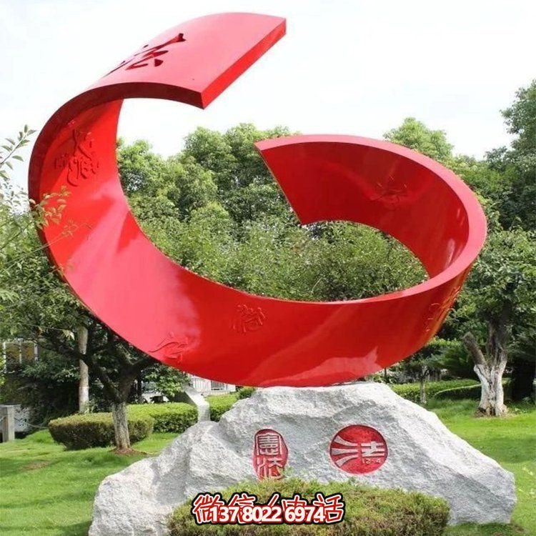 大型不銹鋼彩繪雕塑，點綴戶外園林景觀