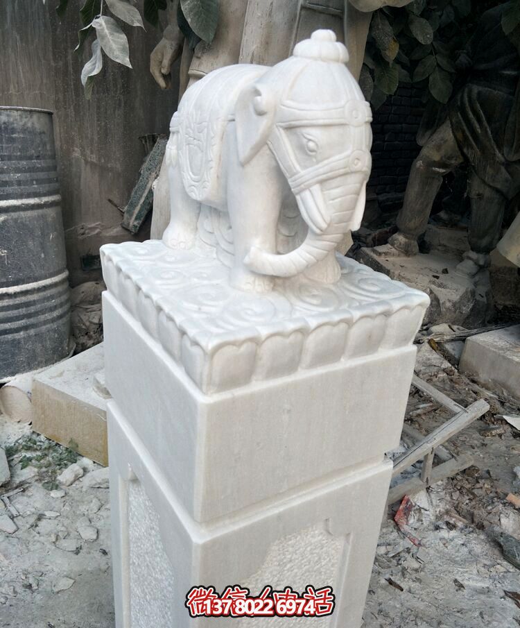漢白玉吉祥象擺件讓花園廣場(chǎng)更具溫馨韻味 漢白玉吉祥象擺件讓花園廣場(chǎng)更具溫馨韻味