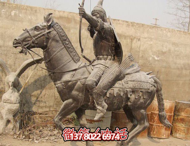 景點(diǎn)擺放古代戰(zhàn)馬與射箭的士兵鑄銅雕塑 景點(diǎn)擺放古代戰(zhàn)馬與射箭的士兵鑄銅雕塑