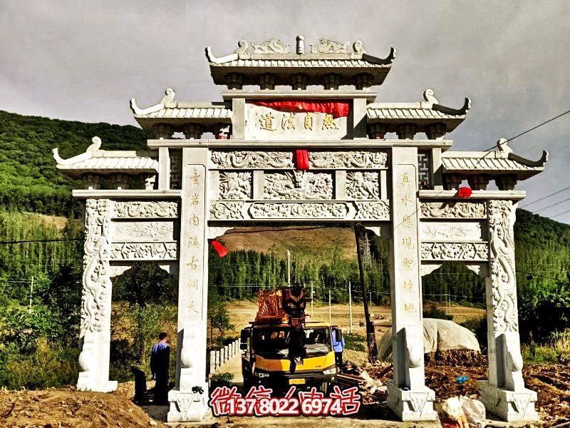 寺院山門(mén)青石仿古建筑斗拱門(mén)樓牌坊 寺院山門(mén)青石仿古建筑斗拱門(mén)樓牌坊