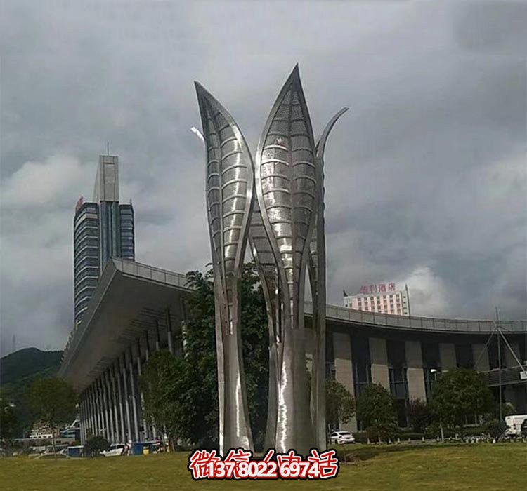 公園大型抽象不銹鋼樹(shù)葉雕塑 公園大型抽象不銹鋼樹(shù)葉雕塑