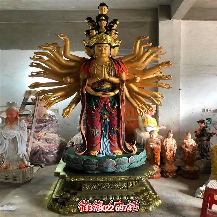 玻璃鋼彩繪景點(diǎn)寺廟供奉佛像千手觀音雕塑 玻璃鋼彩繪景點(diǎn)寺廟供奉佛像千手觀音雕塑