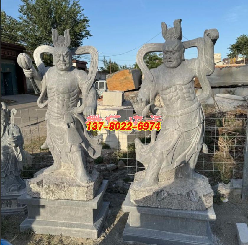 傳統石雕哼哈二將:盡顯威武護法之姿 傳統石雕哼哈二將:盡顯威武護法之姿