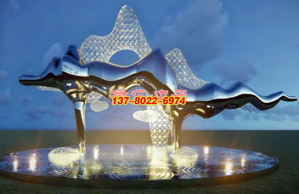 銀浪逐夢?山水交響》—— 不銹鋼景觀雕塑的未來主義自然詩章 銀浪逐夢?山水交響》—— 不銹鋼景觀雕塑的未來主義自然詩章